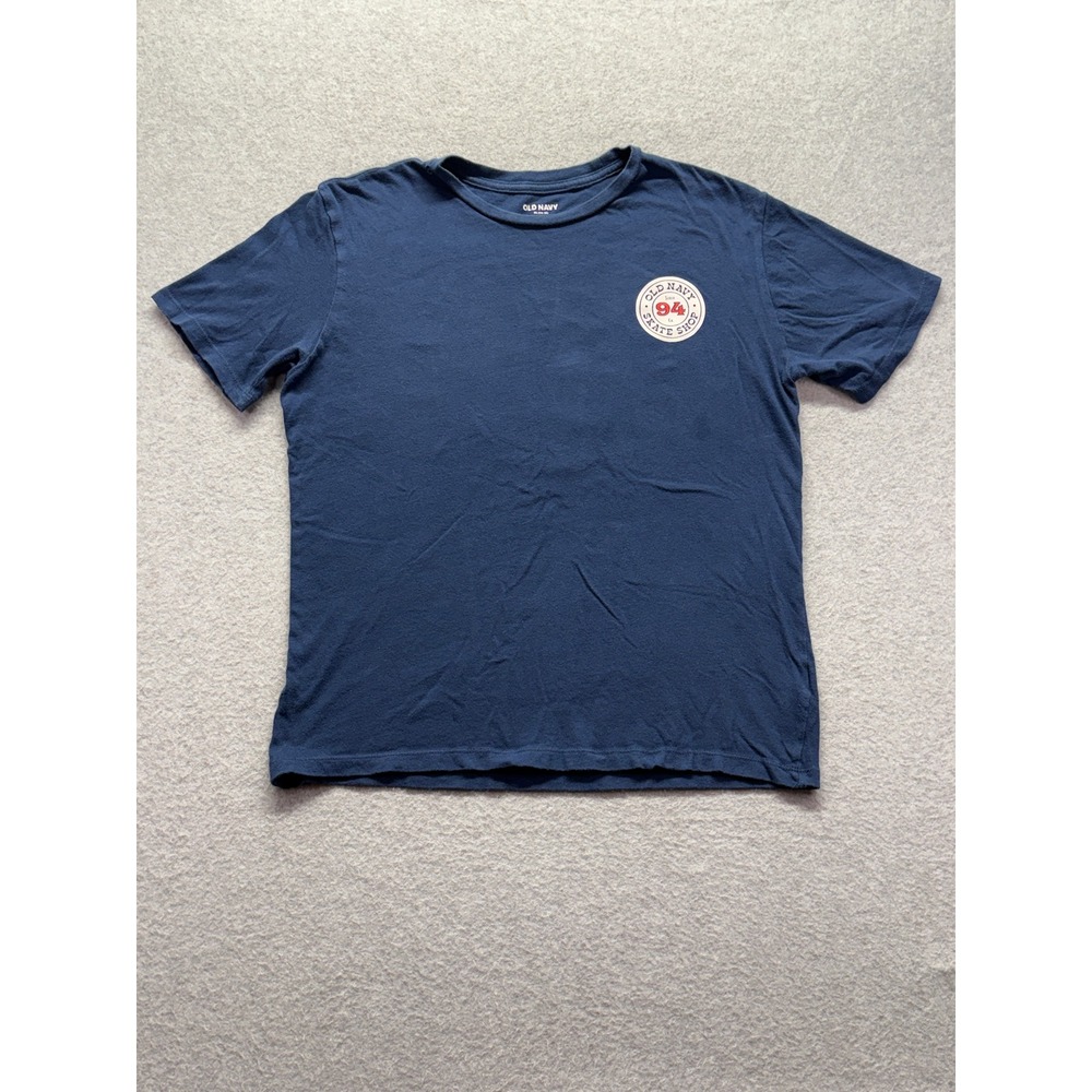 Old Navy Skate Shop Graphic Tee Navy Blue Boys XL 14-16 Short‎ Sleeve T-Shirt